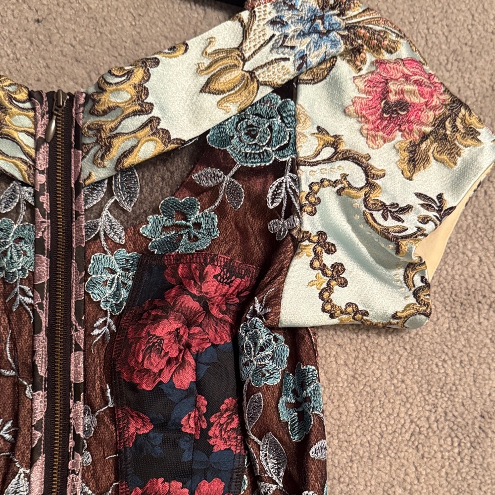 Beguile by Byron Lars Multicolor Patchwork Midi D… - image 7